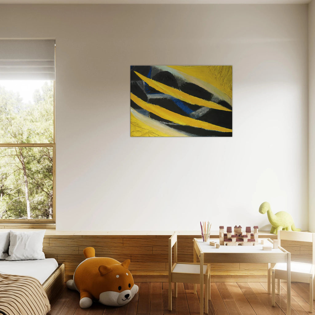 Dark Presence III, Yellow - 1963 - Frank Lobdell Canvas - 70x100 cm / 28x40 inches | Frank Lobdell Wrapped Canvas | Frank Lobdell Wall Art