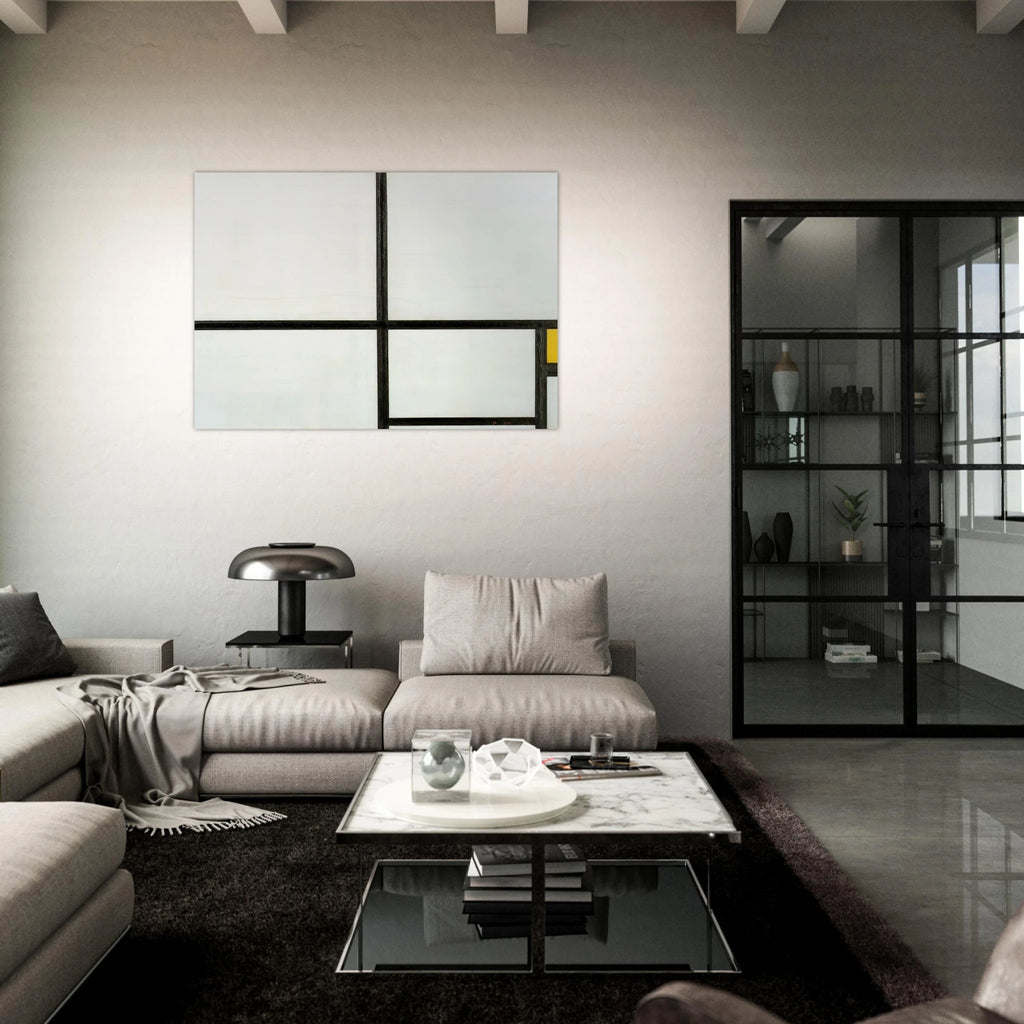 Composition with yellow patch - Piet Mondrian Art Print - A0 (84.1 x 118.9  cm) / 33.1 × 46.8 inches | Piet Mondrian Poster | Piet Mondrian Prints