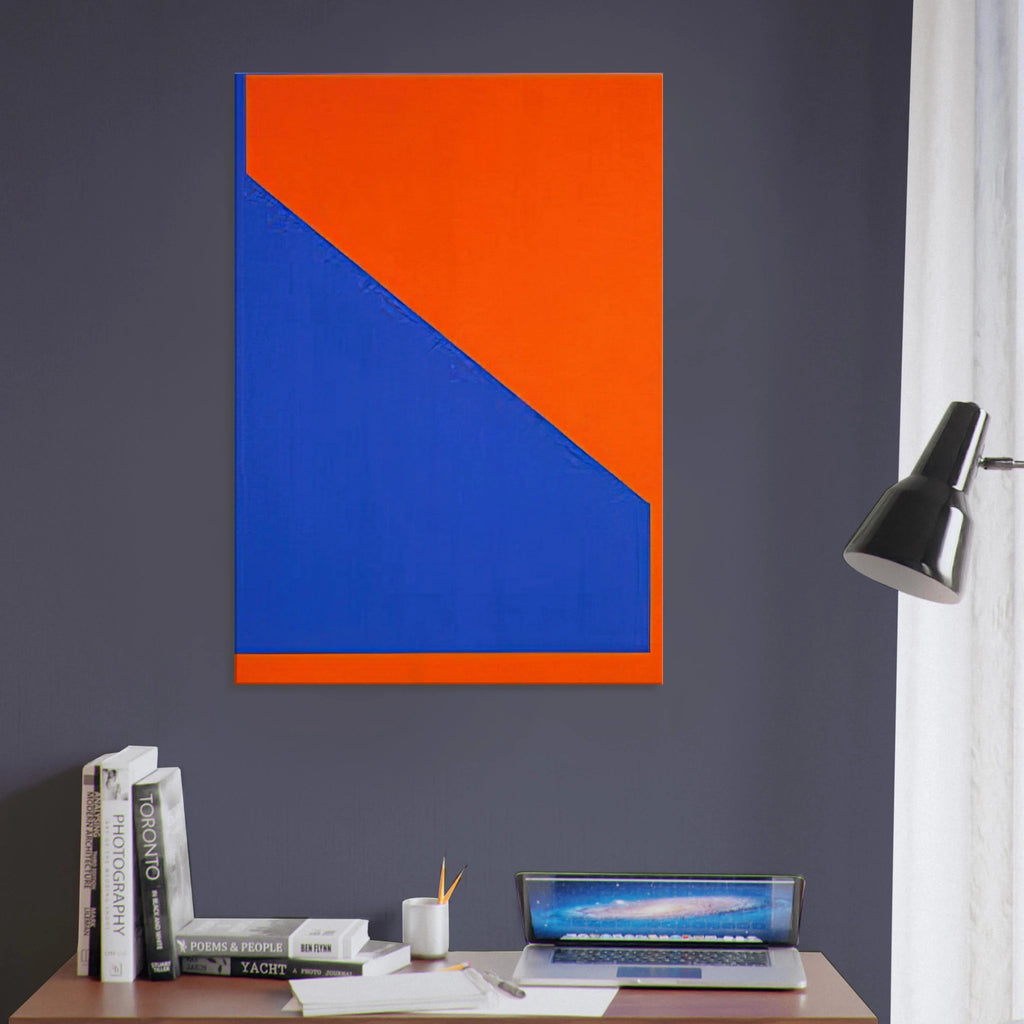 Blue with Orange - 1984 - Carmen Herrera Canvas - 70x100 cm / 28x40 inches | Carmen Herrera Wrapped Canvas | Carmen Herrera Wall Art