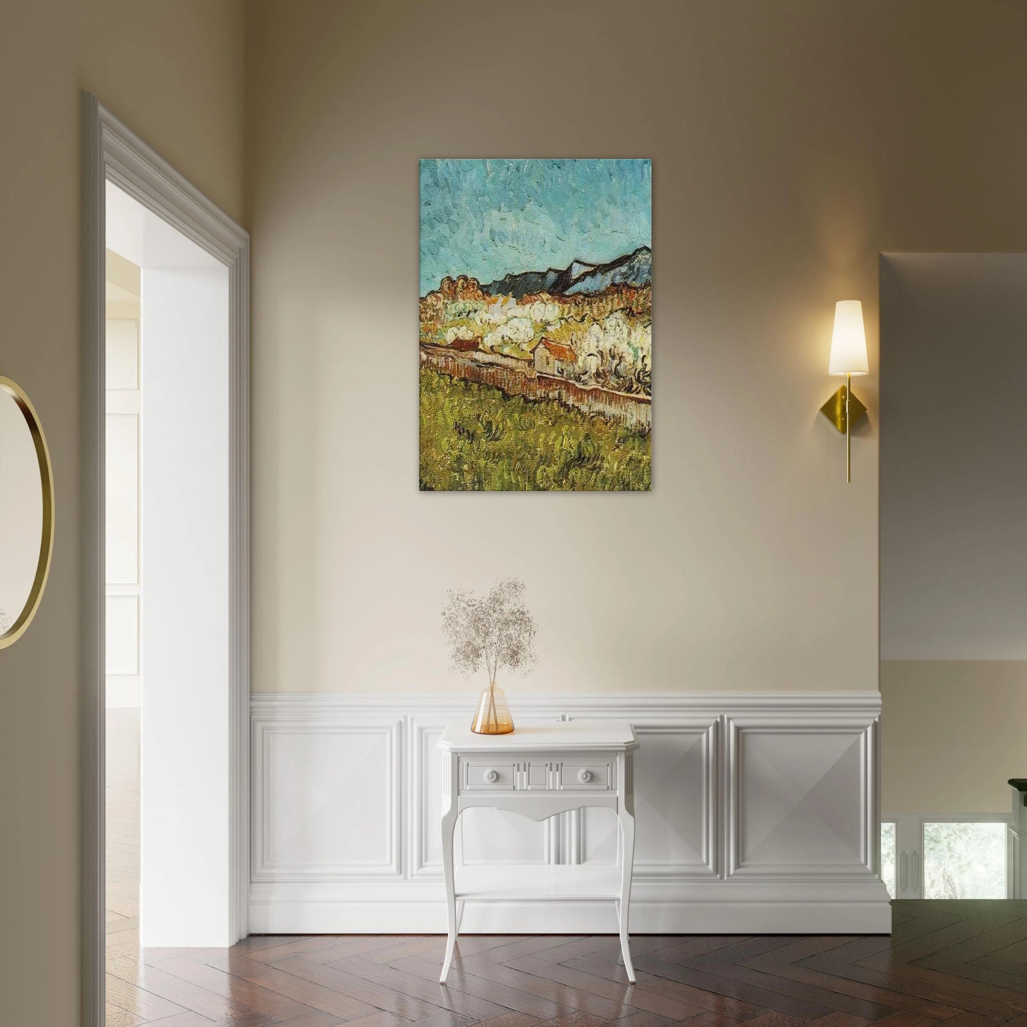 At the Foot of the Mountains - Vincent van Gogh Canvas - 70x100 cm / 28x40 inches | Vincent van Gogh Wrapped Canvas | Vincent van Gogh Wall Art