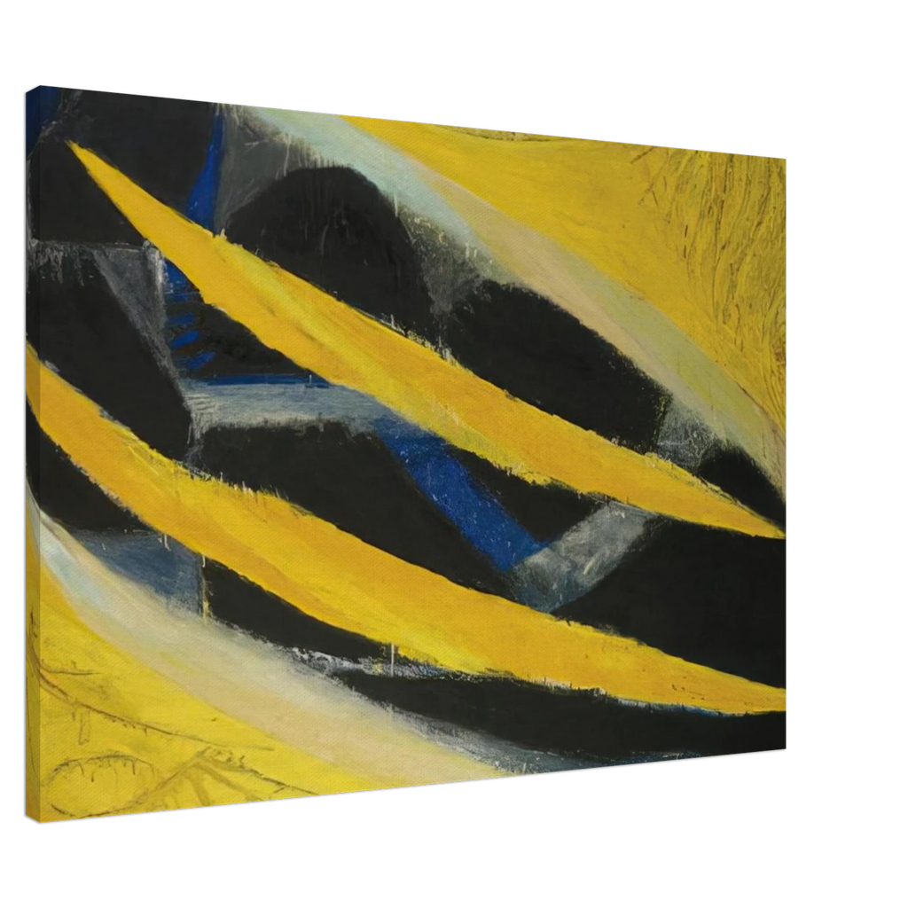 Dark Presence III, Yellow - 1963 - Frank Lobdell Canvas - 70x100 cm / 28x40 inches | Frank Lobdell Wrapped Canvas | Frank Lobdell Wall Art