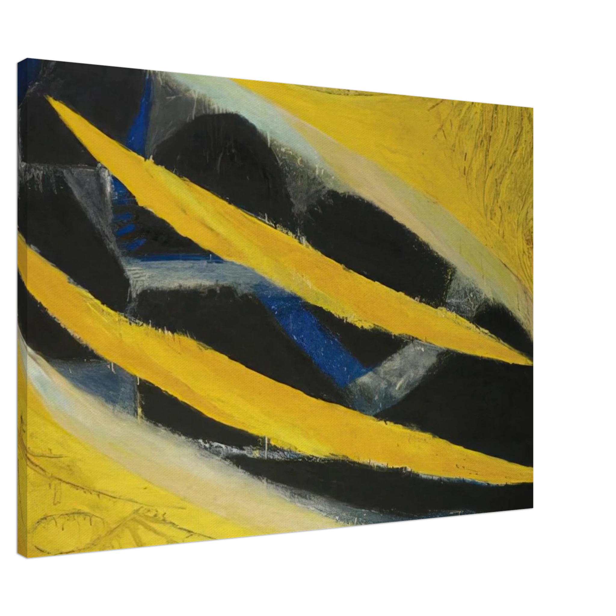 Dark Presence III, Yellow - 1963 - Frank Lobdell Canvas - 70x100 cm / 28x40 inches | Frank Lobdell Wrapped Canvas | Frank Lobdell Wall Art