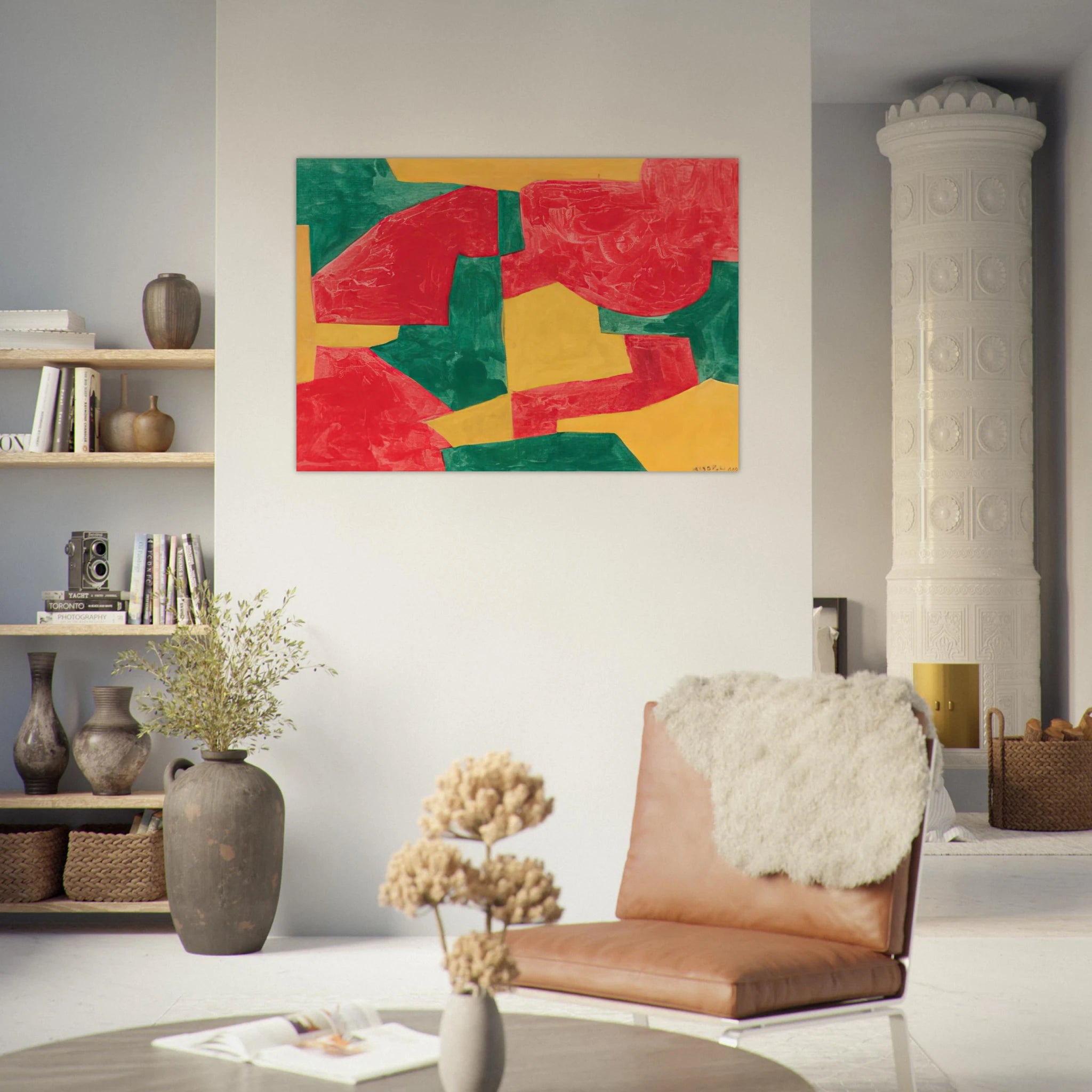 Composition verte, rouge et jaune - 1964 - Serge Poliakoff Art Print - A0 (84.1 x 118.9  cm) / 33.1 × 46.8 inches | Serge Poliakoff Poster | Serge Poliakoff Prints