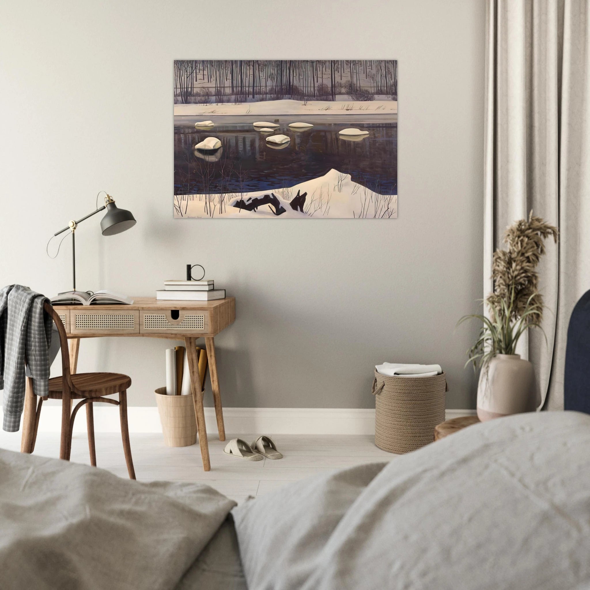 Au Sable River, Winter, Adirondacks - Rockwell Kent Art Print - A0 (84.1 x 118.9  cm) / 33.1 × 46.8 inches | Rockwell Kent Poster | Rockwell Kent Prints