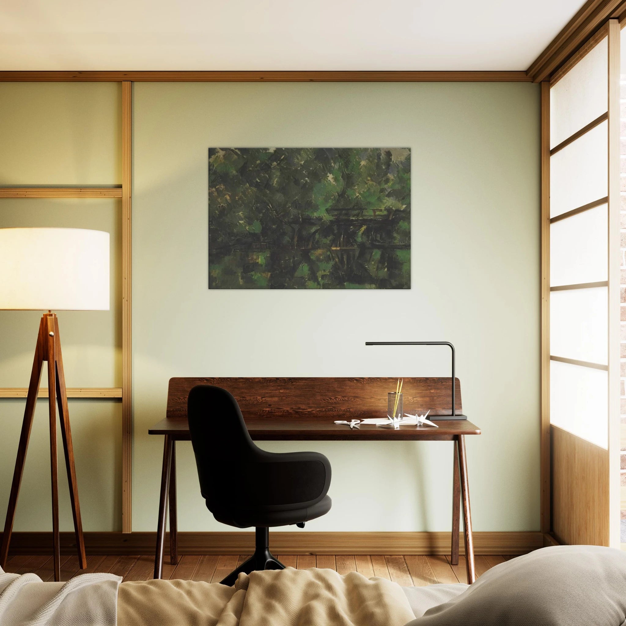 Bridge over the pond - Paul Cézanne Canvas - 70x100 cm / 28x40 inches | Paul Cézanne Wrapped Canvas | Paul Cézanne Wall Art