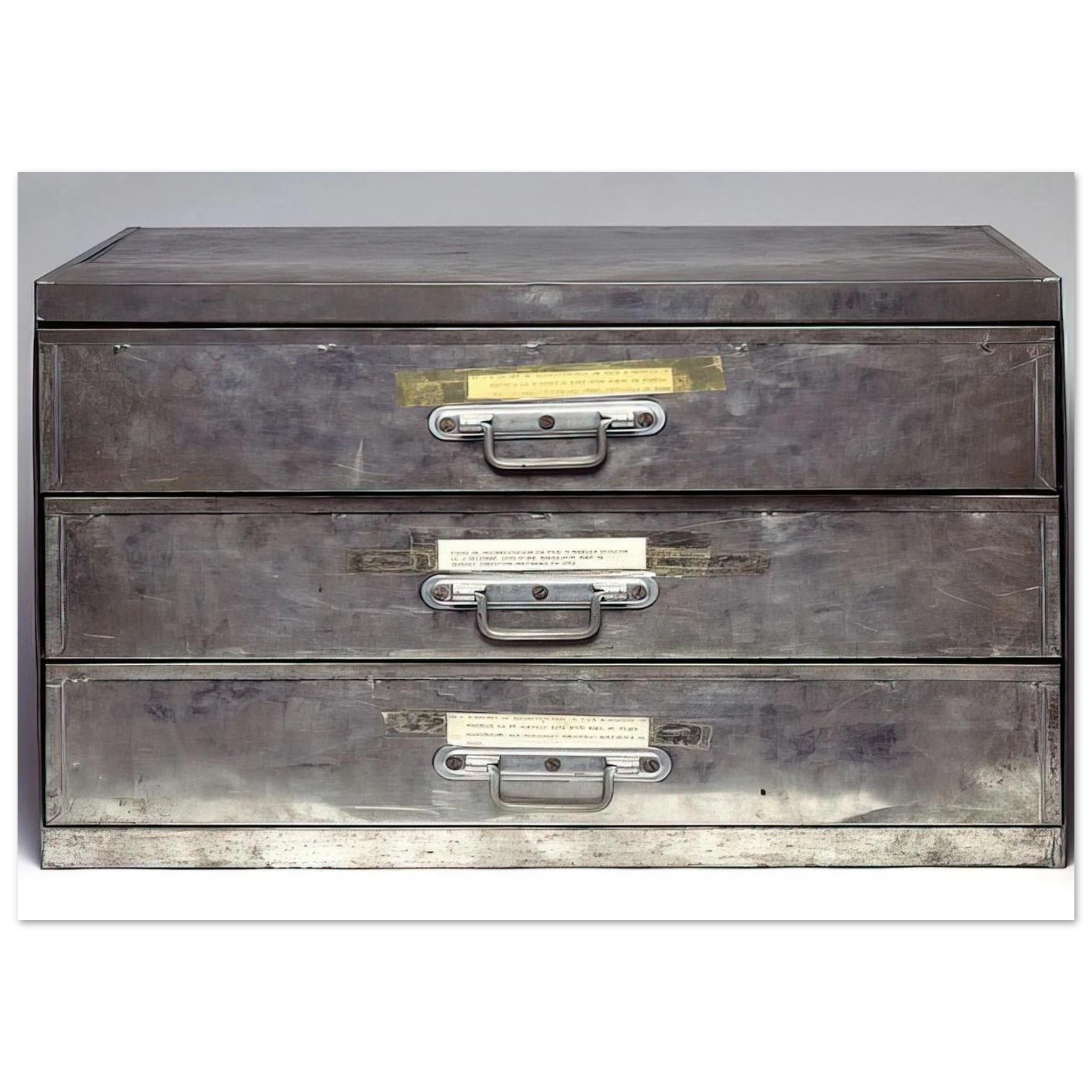 ATTEMPT AT RECREATION THREE DRAWERS 1971 - Christian Boltanski Art Print - A0 (84.1 x 118.9  cm) / 33.1 × 46.8 inches | Christian Boltanski Poster | Christian Boltanski Prints